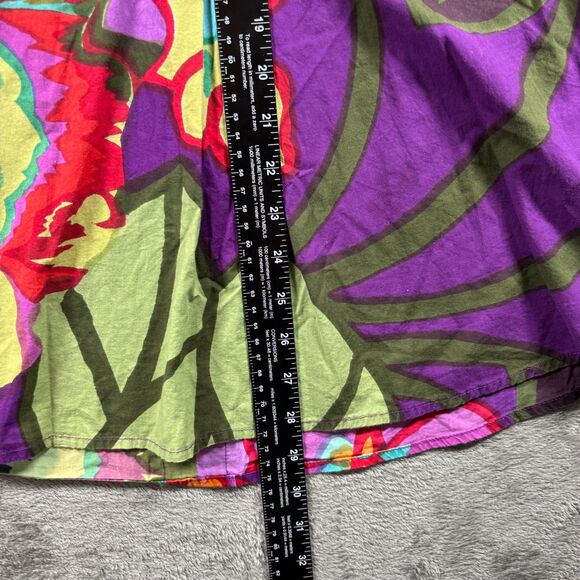 Soft Surroundings Sadie Purple Floral Button Front Longline Tunic Top PL F130 - Picture 8 of 10